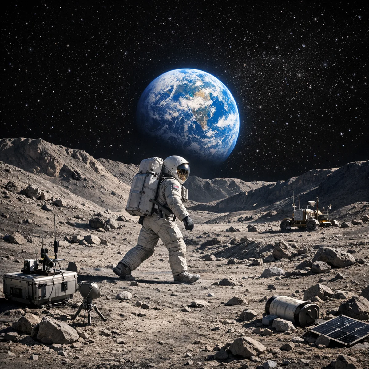 Astronaut in Lunar Valley