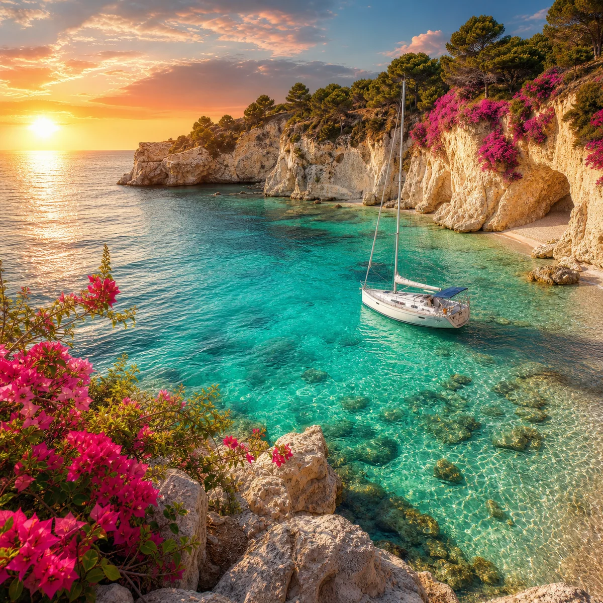 Mediterranean Cove at Sunrise