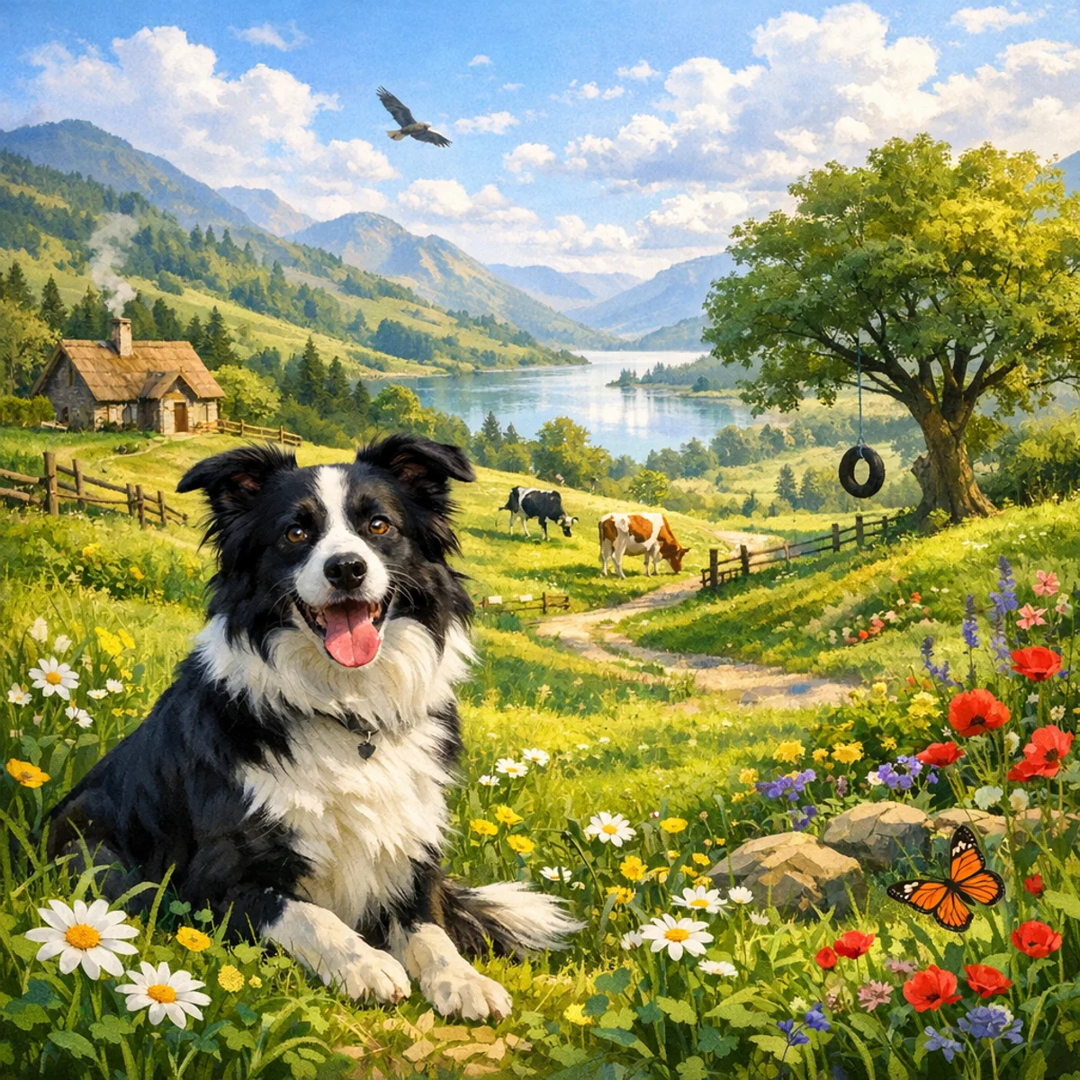 Border Collie in a Meadow