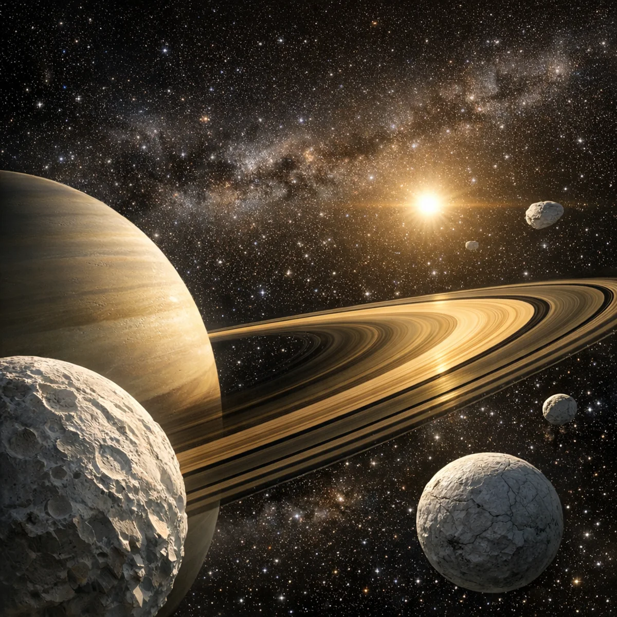 Saturno e Seus Anéis Majestosos