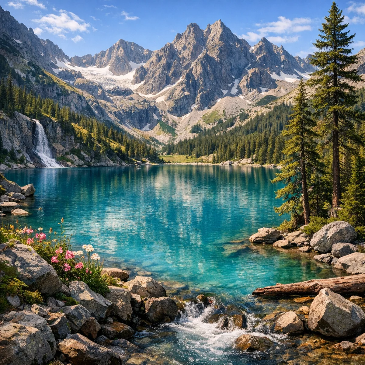 Turquoise Alpine Lake