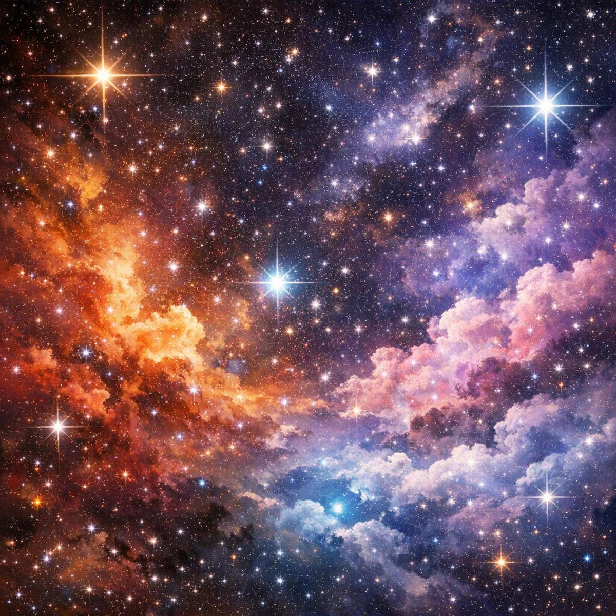 Nebulosa Colorida com Estrelas