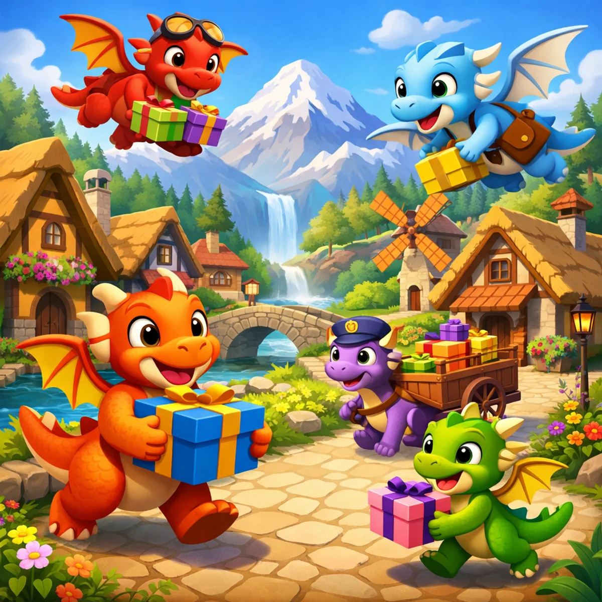 Livraison de dragons dans le village