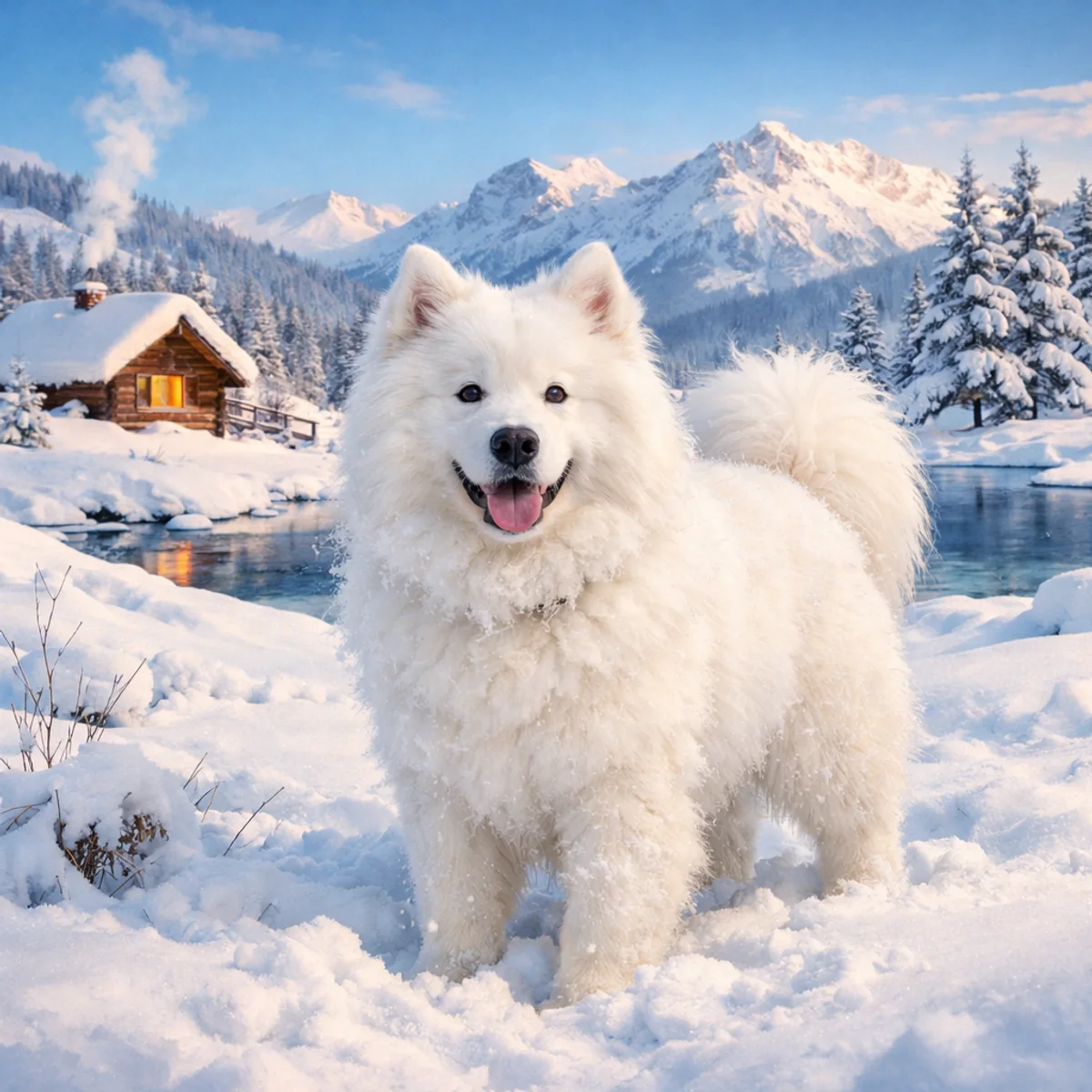 Samoyedo na Neve Fresca