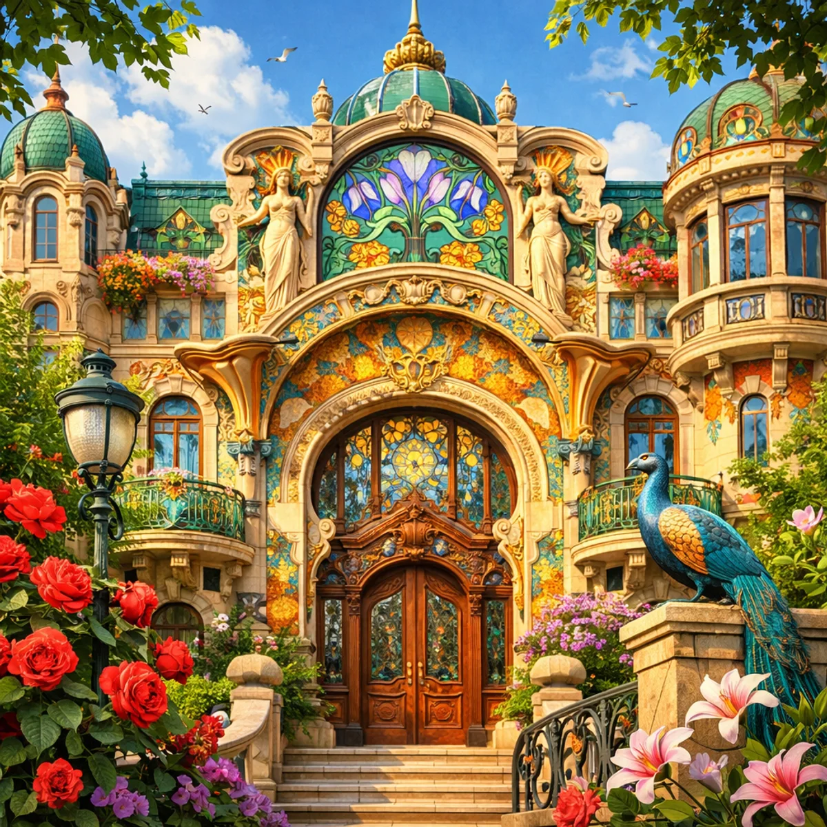 Vibrant Art Nouveau Facade