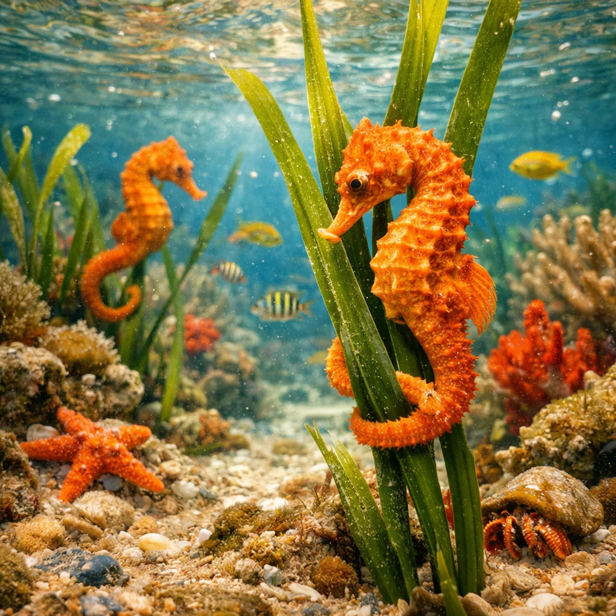 Seahorses in a Shallow Lagoon