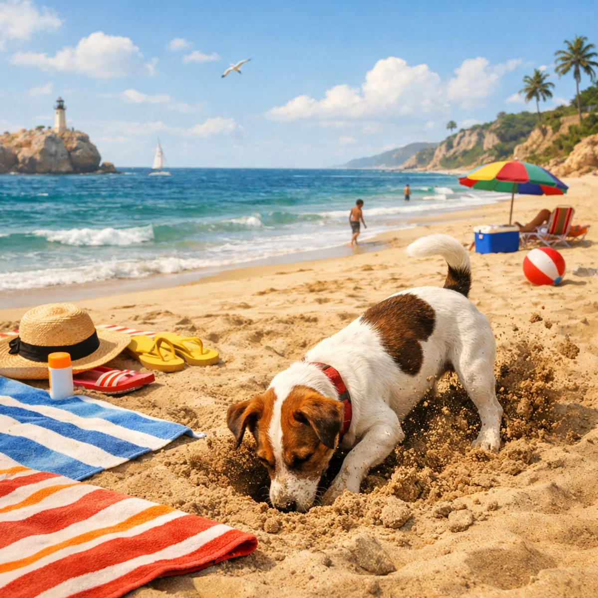 Jack Russell at the Beach