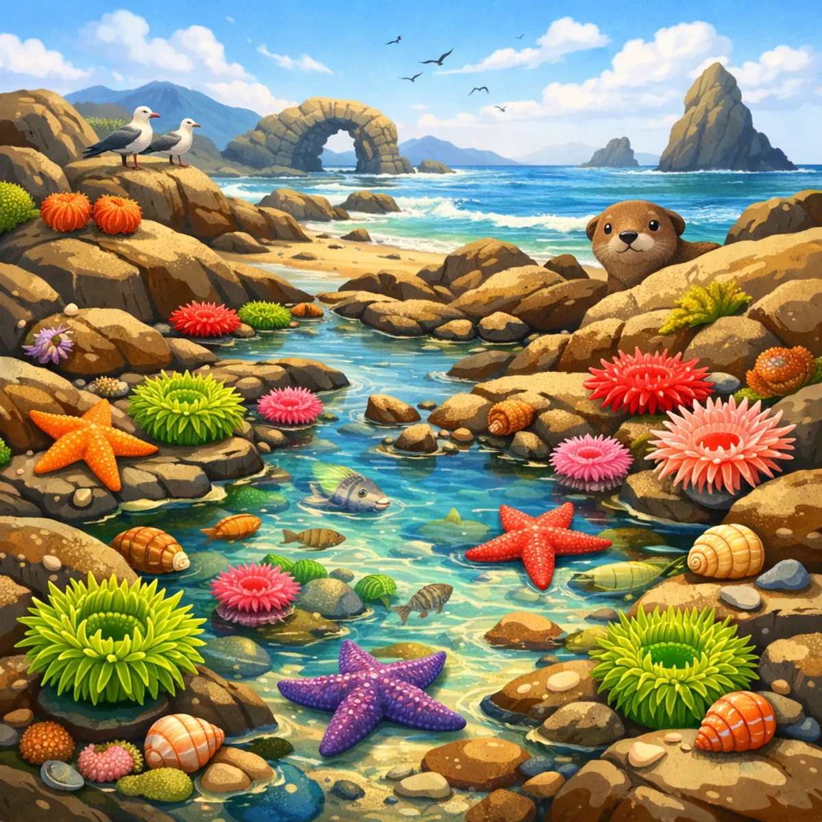 Tidal Pools with Starfish