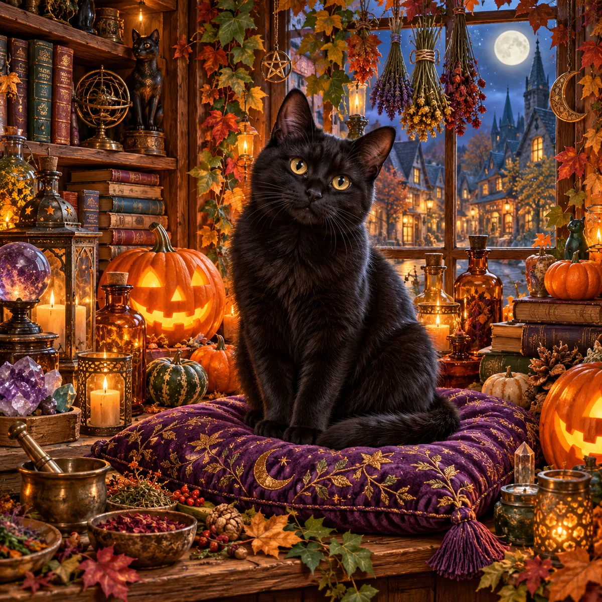 Black Cat in the Witch’s Shop