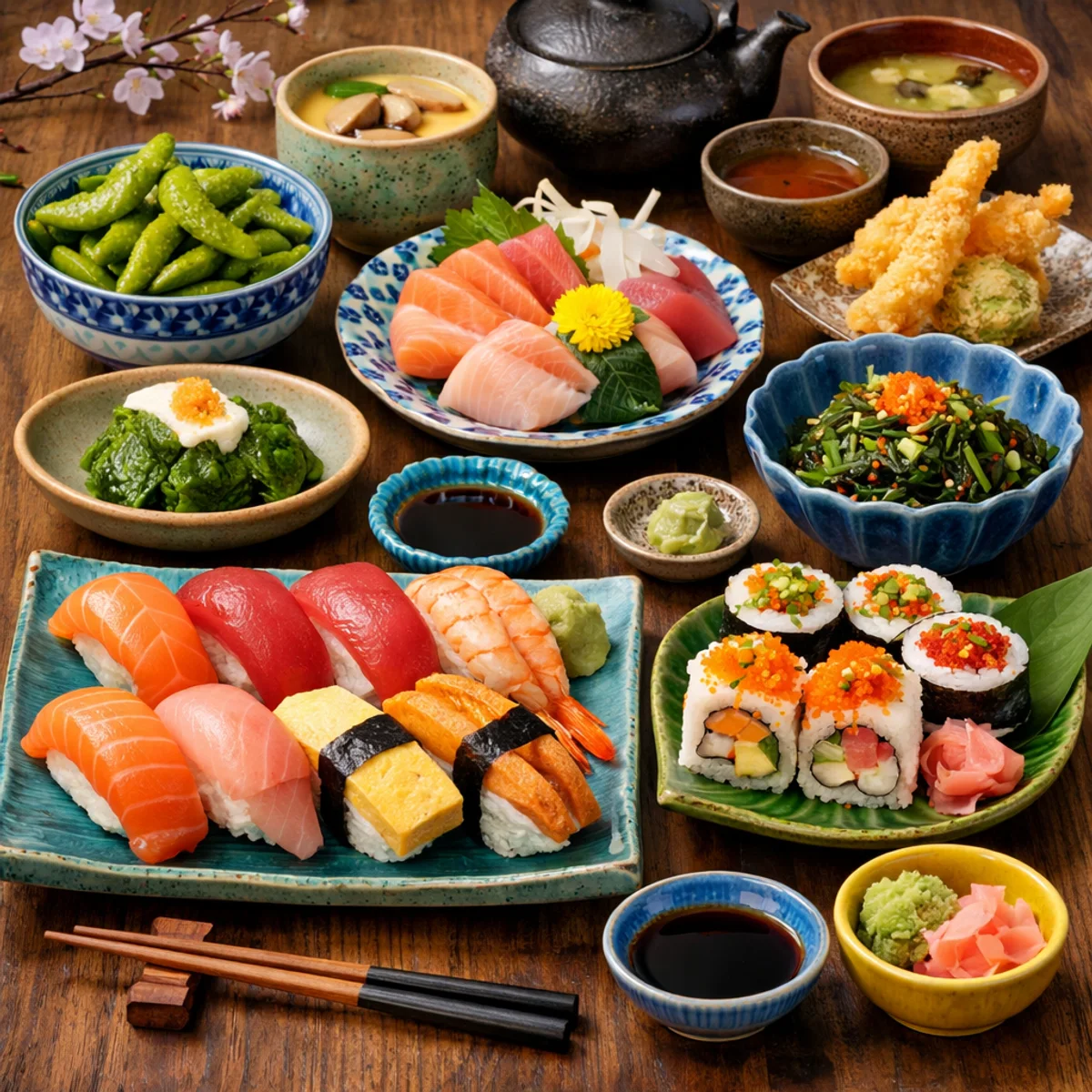 Vibrant Japanese Sushi Platter