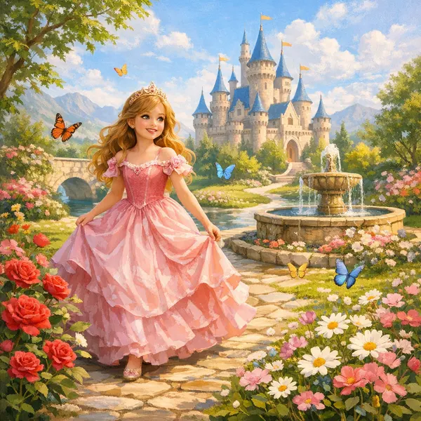 Princesa de cuento alegre