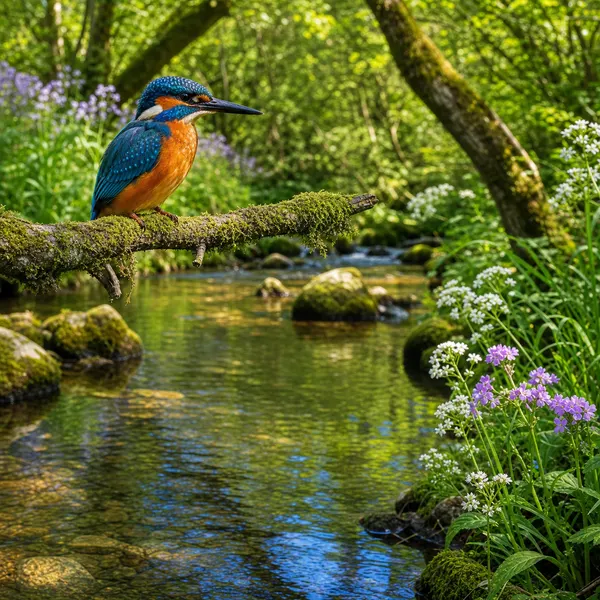Eisvogel am Wald Bach