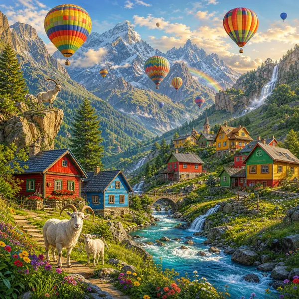 Märchental mit Heißluftballons