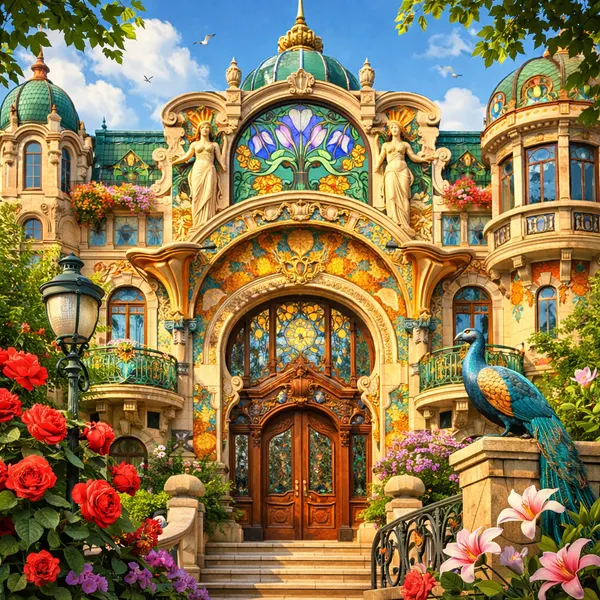 Façade Art Nouveau Colorée