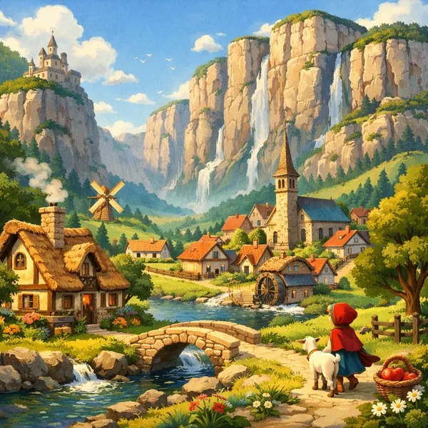 Charming Village Under Cliffs