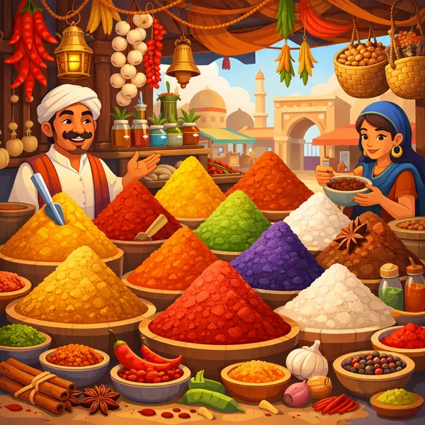 Vibrant Spice Market Stall