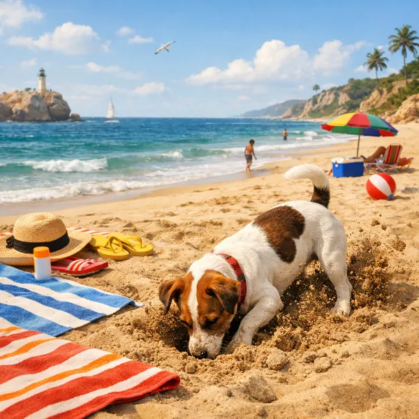 Jack Russell at the Beach