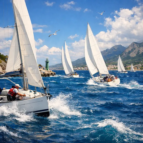 Sailboats Racing in Sapphire Bay
