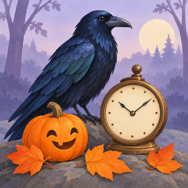 Raven and the Halloween Clock