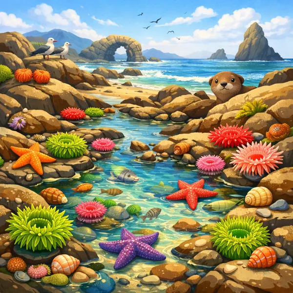 Tidal Pools with Starfish
