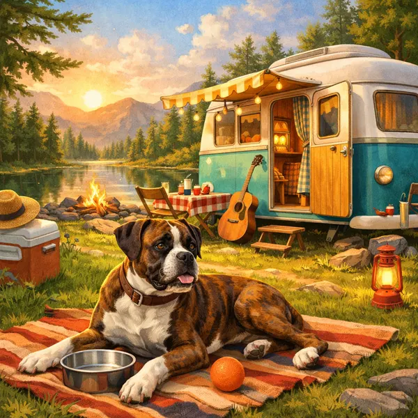 Boxer Dog by Vintage Camper