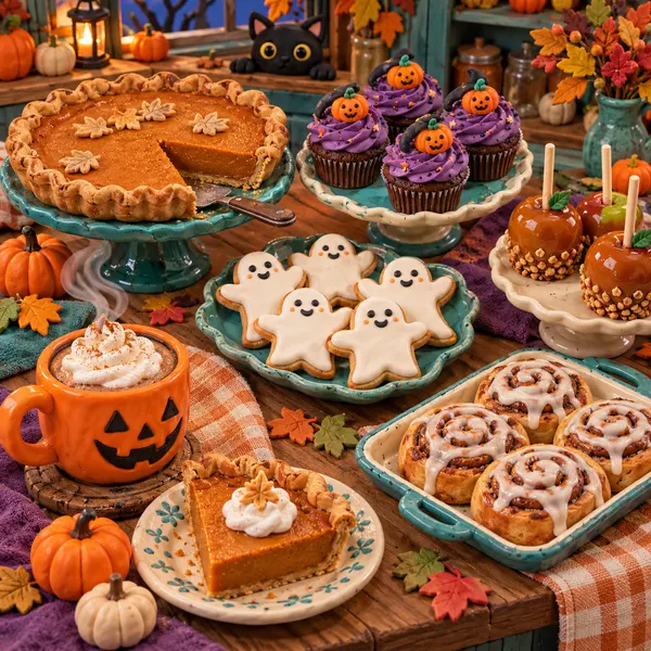 Confeitaria acolhedora de Halloween