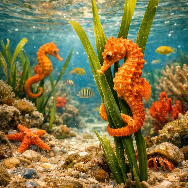 Seahorses in a Shallow Lagoon